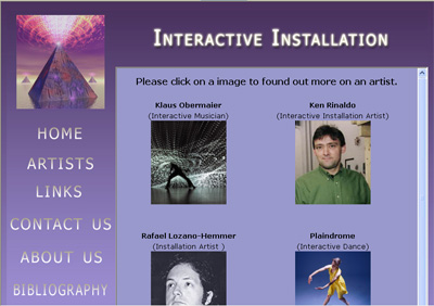 Image of the Interactive Installation Website